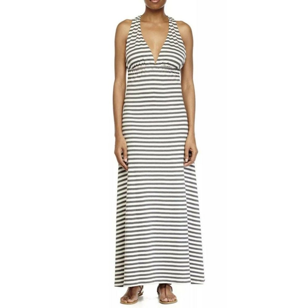 NWT Women's Lover + Friends Striped Jersey Halter Maxi Dress Sz Large